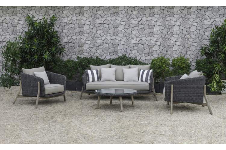 Комплект плетеной мебели Jura Tagliamento серый, антрацит-5