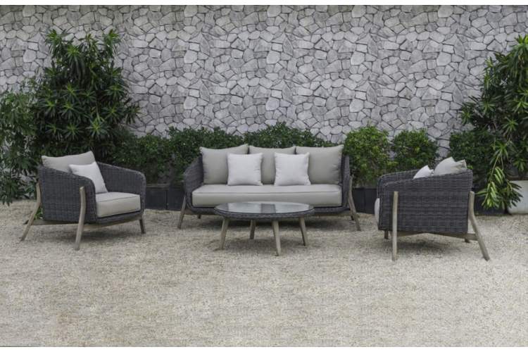 Комплект плетеной мебели Jura Tagliamento серый, антрацит-4