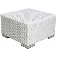 Столик плетеный журнальный Tama ReeHouse белый люкс