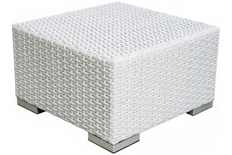 Столик плетеный журнальный Tama ReeHouse белый люкс