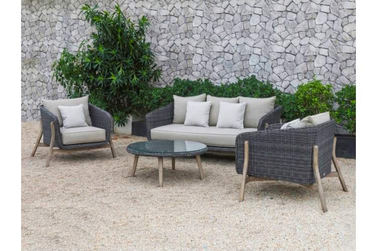 Комплект плетеной мебели Jura Tagliamento серый, антрацит-2