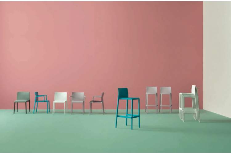 Стул пластиковый полубарный Volt PEDRALI терракотовый-4