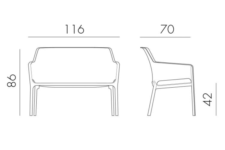 Диван пластиковый Net Bench Nardi антрацит-1