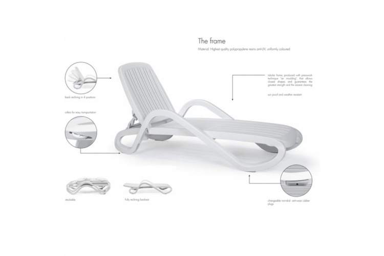 Шезлонг-лежак пластиковый Eden Nardi тортора-3