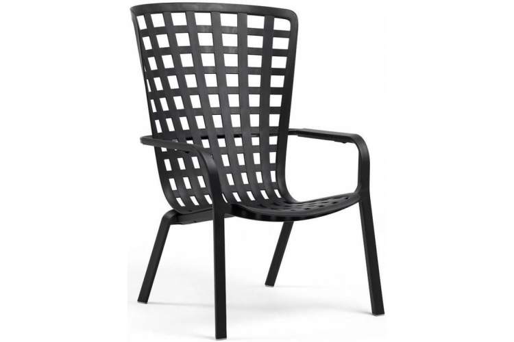 Лаунж-кресло пластиковое с подушкой Folio Nardi антрацит, голубой-5