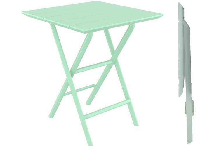 Стол пластиковый складной Helen Folding Table 60 Siesta Contract опаловый зеленый