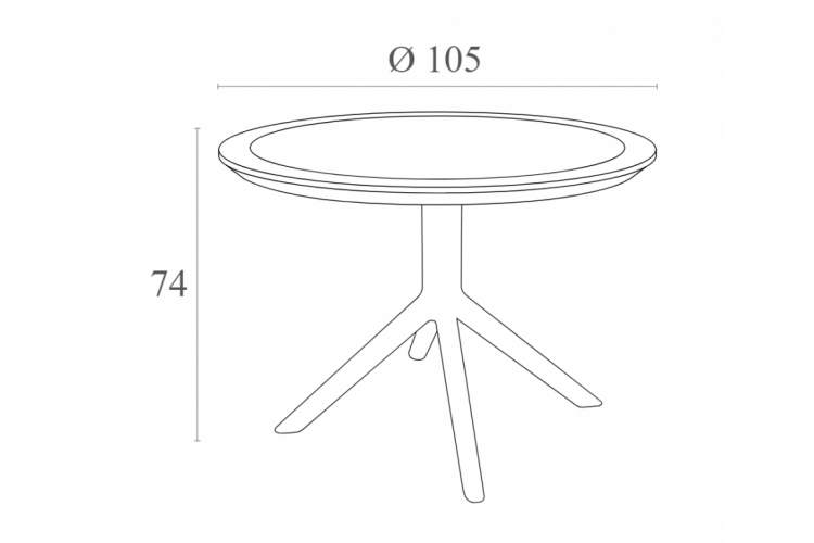 Стол пластиковый Sky Table Ø105 Siesta Contract оливковый-1