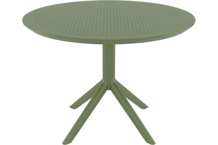 Стол пластиковый Sky Table Ø105 Siesta Contract оливковый-7