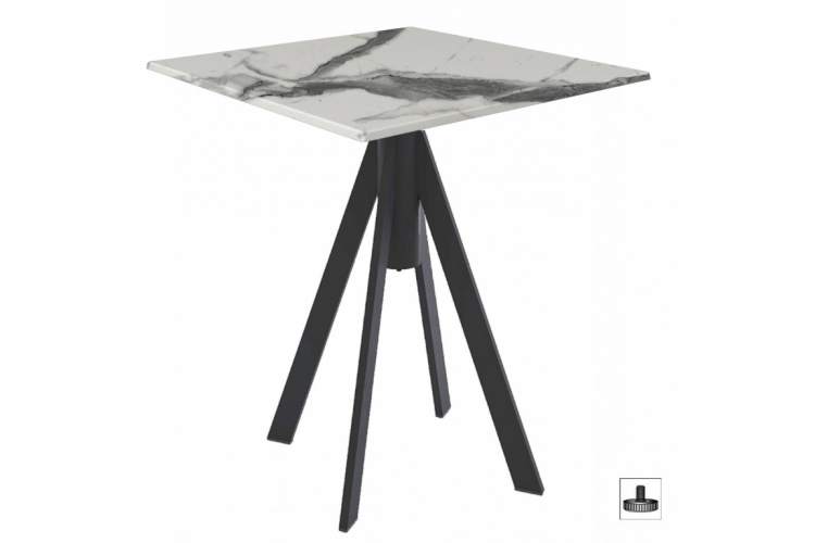 Стол обеденный Fuoz Werzalit Fantasy Genart черный, афьонский мрамор