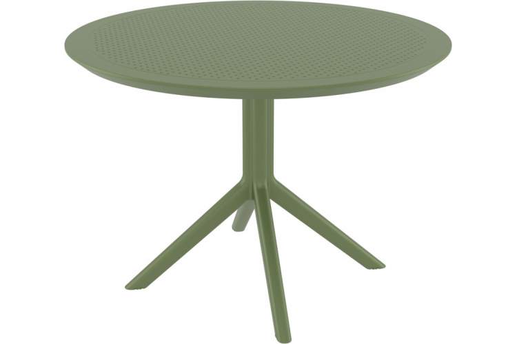 Стол пластиковый Sky Table Ø105 Siesta Contract оливковый