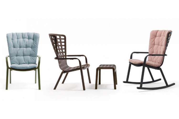 Лаунж-кресло пластиковое с подушкой Folio Nardi белый, розовый-8