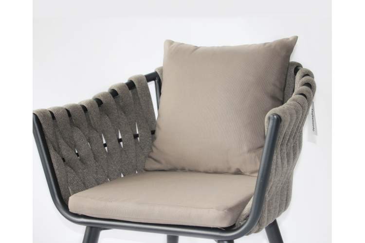 Кресло плетеное с подушками Verona Tagliamento антрацит, темно-серый, темно-коричневый-6