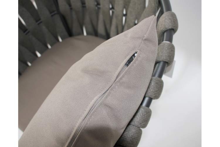 Кресло плетеное с подушками Verona Tagliamento антрацит, темно-серый, темно-коричневый-7