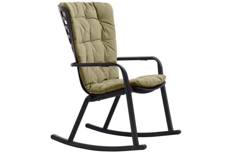 Кресло-качалка пластиковое с подушкой Folio Nardi антрацит, зеленый