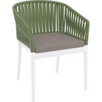 Кресло пластиковое с подушкой Portofino Siesta Contract белый, оливковый, светло-коричневый