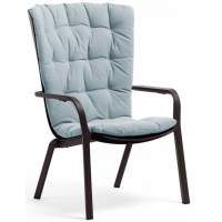 Лаунж-кресло пластиковое с подушкой Folio Nardi антрацит, голубой