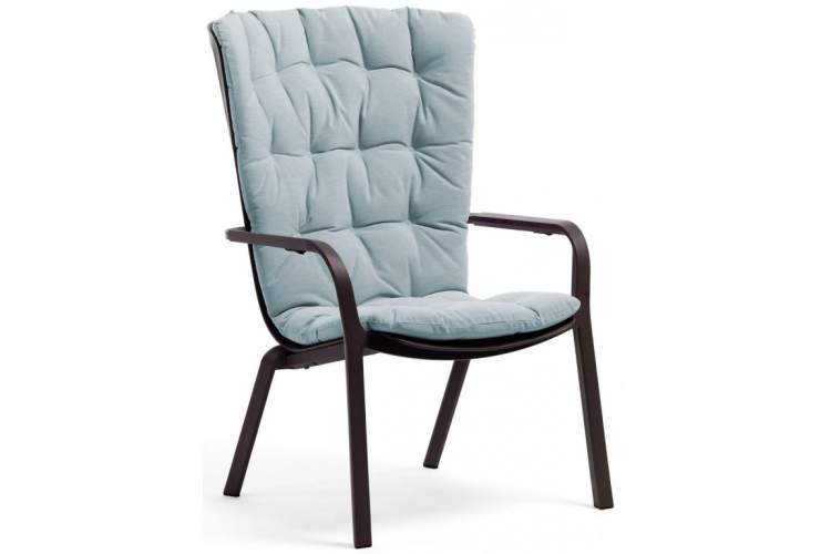 Лаунж-кресло пластиковое с подушкой Folio Nardi антрацит, голубой