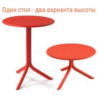 Стол пластиковый обеденный Spritz + Spritz Mini Nardi коралловый