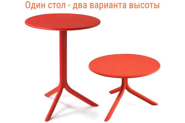 Стол пластиковый обеденный Spritz + Spritz Mini Nardi коралловый
