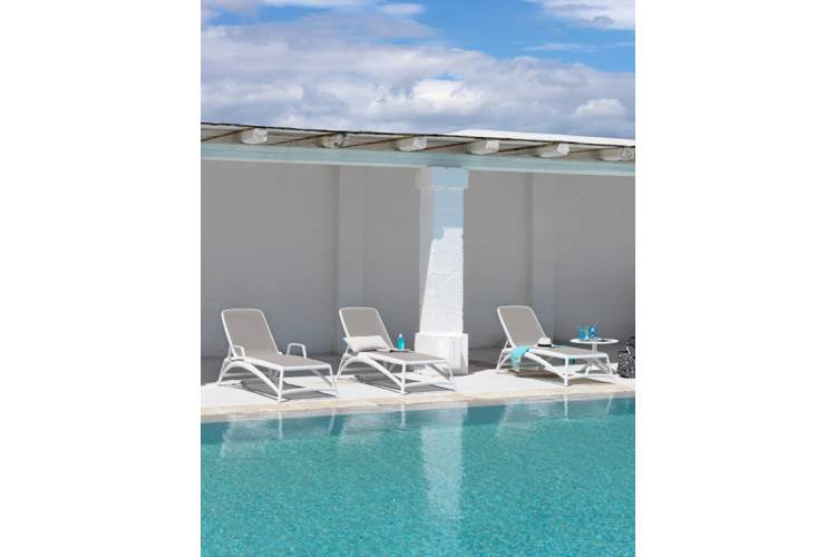 Шезлонг-лежак пластиковый Atlantico Nardi тортора, голубой-8