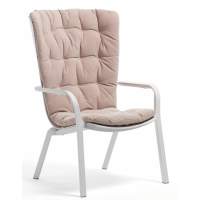 Лаунж-кресло пластиковое с подушкой Folio Nardi белый, розовый