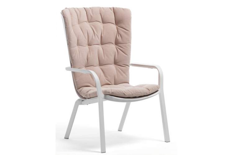 Лаунж-кресло пластиковое с подушкой Folio Nardi белый, розовый