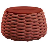Пуф-столик плетеный с подушкой Pouf Tagliamento терракотовый, светло-бежевый