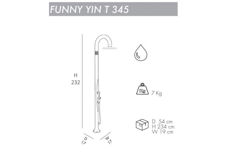 Душ уличный Funny Yin T 345 Arkema антрацит-1