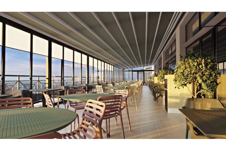 Стол пластиковый Sky Table Ø105 Siesta Contract оливковый-8