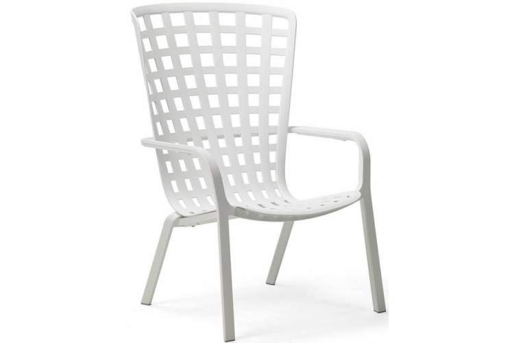 Лаунж-кресло пластиковое с подушкой Folio Nardi белый, розовый-5