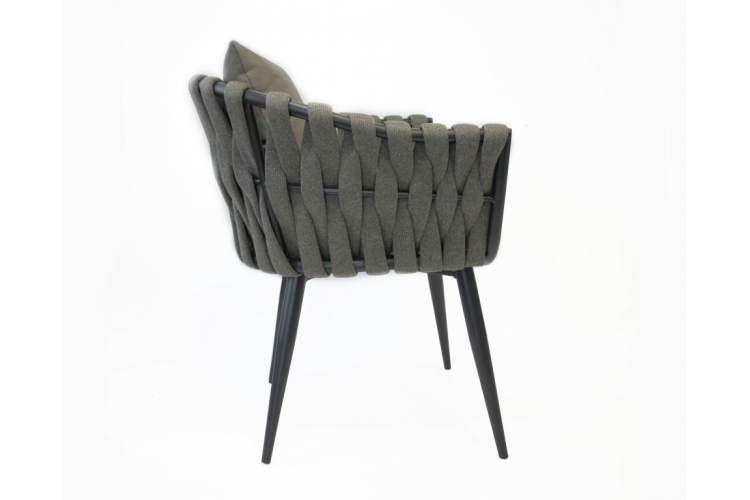 Кресло плетеное с подушками Verona Tagliamento антрацит, темно-серый, темно-коричневый-2