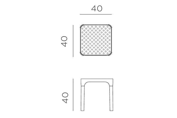 Столик пластиковый журнальный Net Table 40 Nardi табак-1