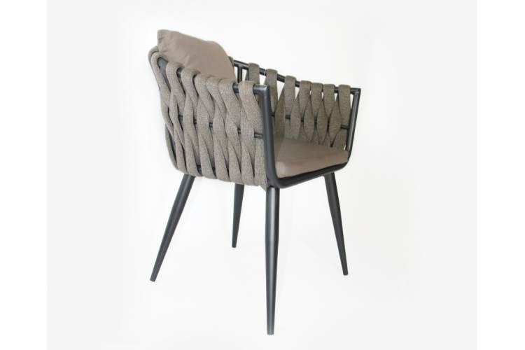 Кресло плетеное с подушками Verona Tagliamento антрацит, темно-серый, темно-коричневый-3