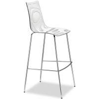 Стул барный пластиковый Wave Scab Design хром, лен Стул барный пластиковый Wave Scab Design хром, лен