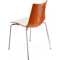 Стул пластиковый Zebra Bicolore 4 legs Scab Design хром, белый, оранжевый