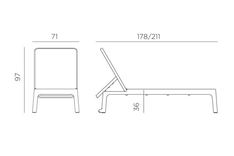 Шезлонг-лежак пластиковый Plano Nardi бежевый-1