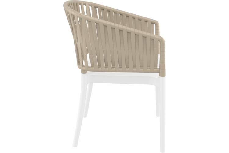 Кресло пластиковое с подушкой Portofino Siesta Contract белый, бежевый, светло-коричневый-8