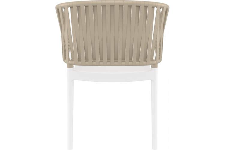 Кресло пластиковое с подушкой Portofino Siesta Contract белый, бежевый, светло-коричневый-6