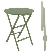 Стол пластиковый складной Helen Folding Table Ø60 Siesta Contract оливковый
