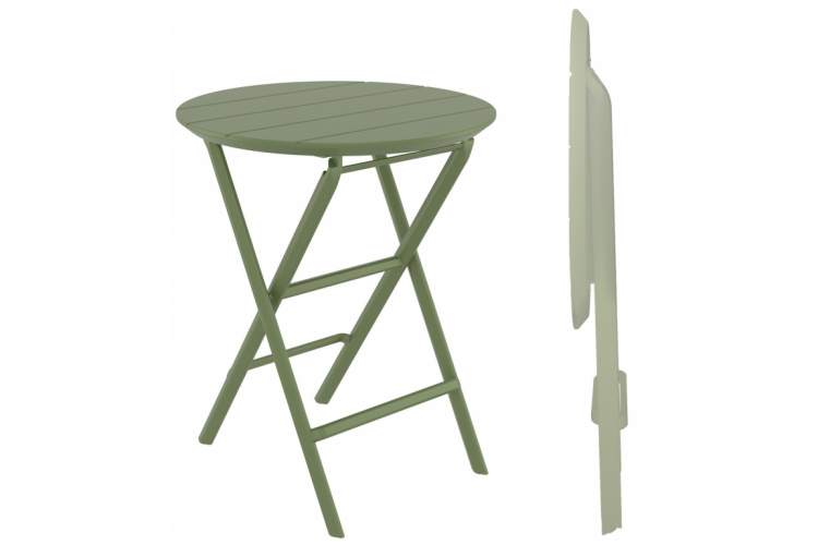 Стол пластиковый складной Helen Folding Table Ø60 Siesta Contract оливковый