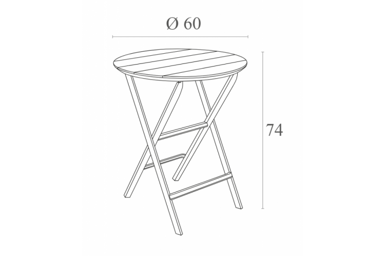 Стол пластиковый складной Helen Folding Table Ø60 Siesta Contract оливковый-1