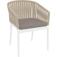 Кресло пластиковое с подушкой Portofino Siesta Contract белый, бежевый, светло-коричневый