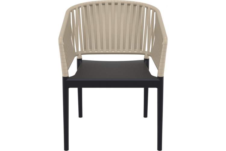 Кресло пластиковое Portofino Siesta Contract черный, бежевый-7