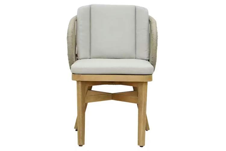 Кресло обеденное деревянное с подушками Mali Tagliamento натуральный-6