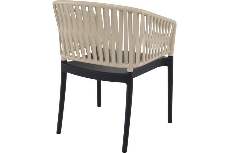 Кресло пластиковое Portofino Siesta Contract черный, бежевый-5