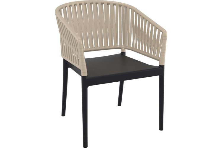 Кресло пластиковое Portofino Siesta Contract черный, бежевый