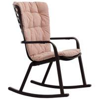 Кресло-качалка пластиковое с подушкой Folio Nardi антрацит, розовый