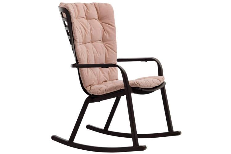 Кресло-качалка пластиковое с подушкой Folio Nardi антрацит, розовый