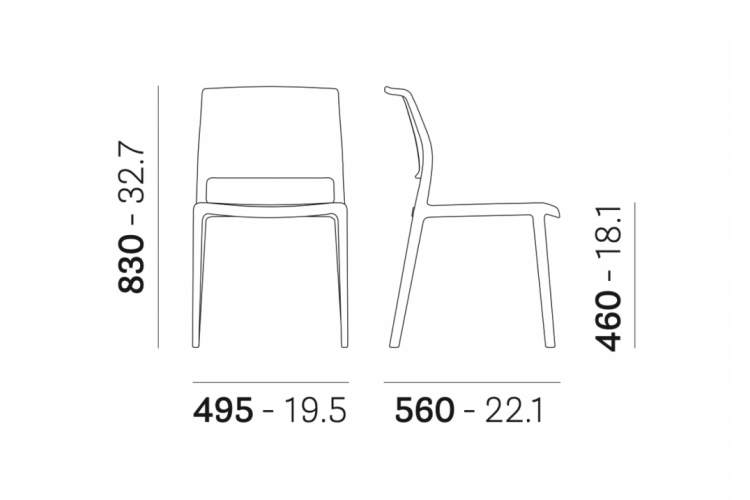 Стул пластиковый Ara PEDRALI красный-1