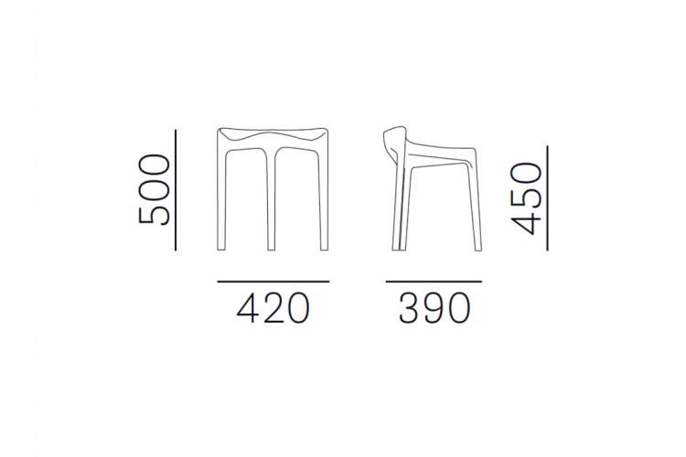 Табурет пластиковый Happy PEDRALI антрацит-1